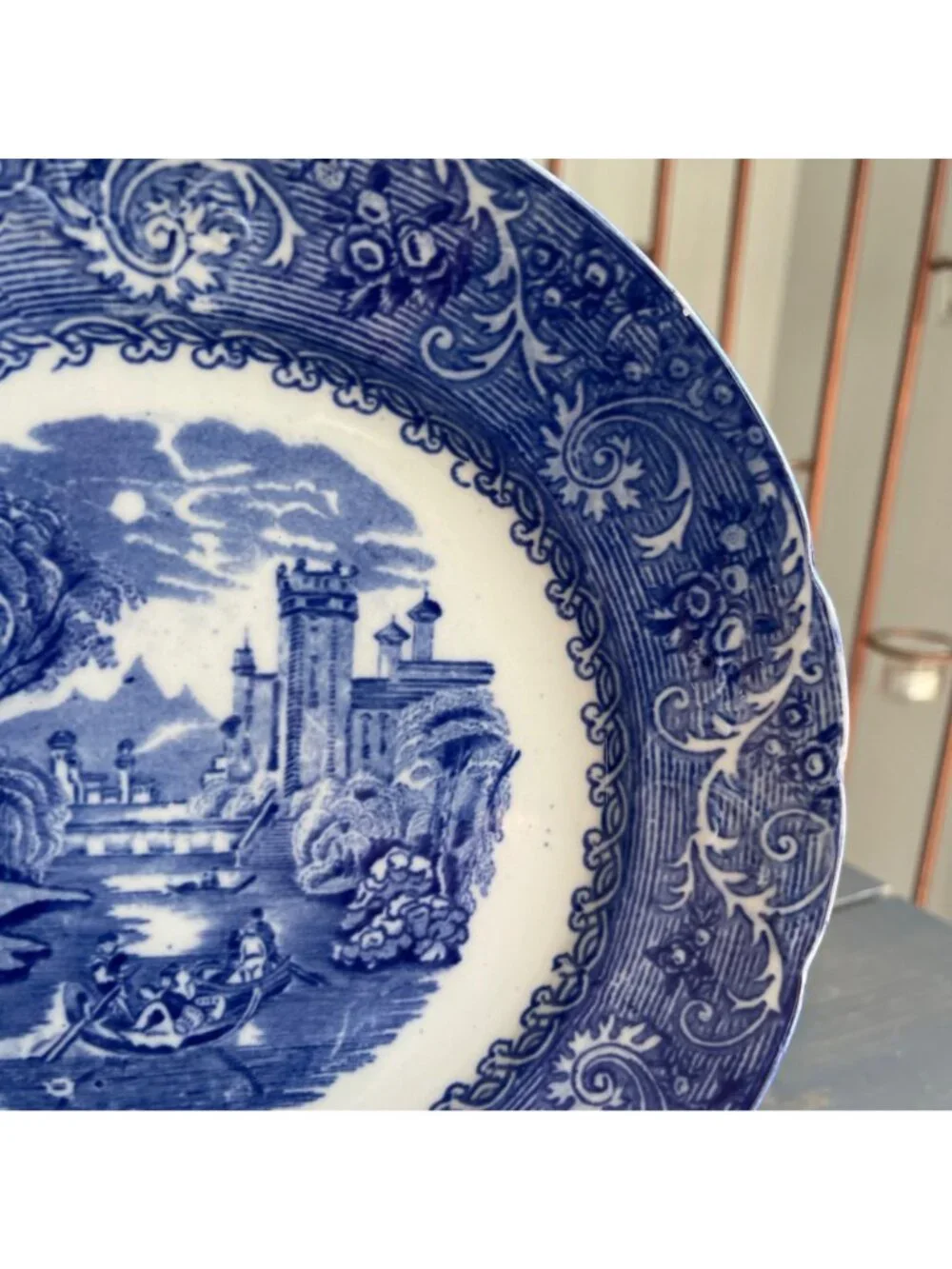 Antique Bourne & Leighton Decorative Plate Blue Rhine Made in England